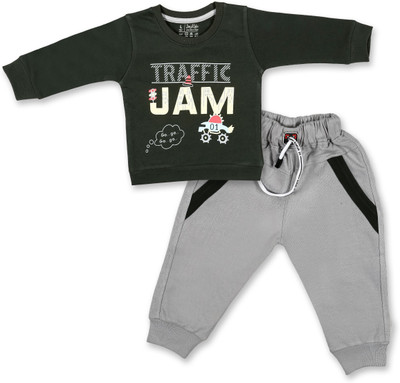 Joy Kids Baby Boys Casual Sweatshirt Track Pants(Deep Green)