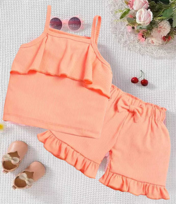 Tintin Baby Boys & Baby Girls Casual Top Capri, Legging, Pant, Shorts(Peach)