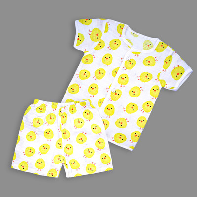 Born Babiees Baby Boys & Baby Girls Casual Vest Shorts(Yellow)