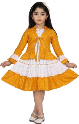 Chandrika Girls Party(Festive) Top Skirt(MUSTARD)