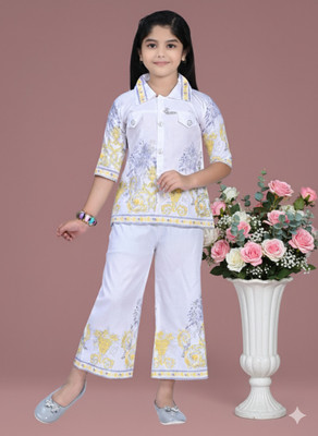 MV FASHION Girls Party(Festive) Top Pant(WHITE)