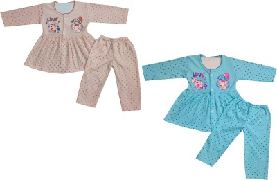 SHINING4 Baby Girls Party(Festive) Top Pyjama(BLUE)