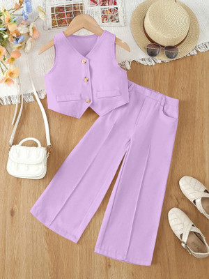 LAXNEEP Girls Casual Jacket Trouser(Lavendar)