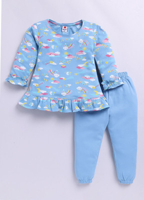 Mars Infiniti Baby Girls Casual Top Pyjama(Light Blue)