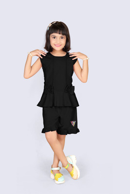 PORPY Girls Party(Festive) Shorts Top(BLACK)
