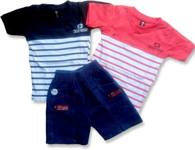 Fashion Stufff Boys Casual T-shirt Jeans(Pink & Black)