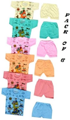 SHINING4 Baby Boys & Baby Girls Party(Festive) T-shirt Shorts(Multicolor)