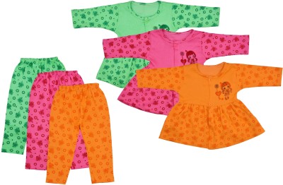 KIDS PARYANIS Baby Girls Party(Festive) Top Pyjama(MULTICOLOURS)