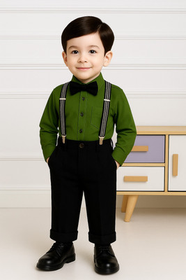 Bleckz Someck Boys Party(Festive) Shirt Pant(Green)