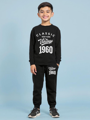 Trampoline Boys Casual T-shirt Track Pants(Black)