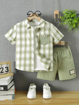 SEFVONA Boys Party(Festive) Shirt Shorts(PISTA, WHITE)