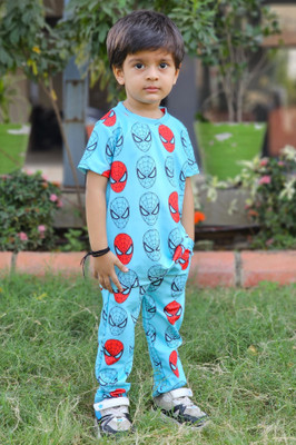EMBLICA Baby Boys Casual T-shirt Pant(SPIDERMAN)