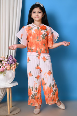 HouseOfCommon Girls Party(Festive) Top Pant(ORANGE)