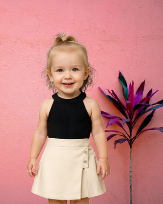 Dressto Girls Party(Festive) Top Shorts(BLACK)