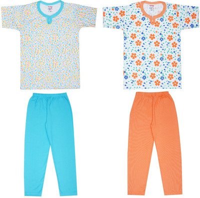 Vivin Collection Girls Casual T-shirt Pyjama(Multicolor6)