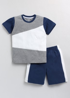 TOONYPORT Boys Casual T-shirt Shorts(Grey)