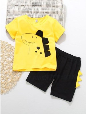 MUSKAN BEAUTY COLLECTION Boys & Girls Casual T-shirt Track Pants(Yellow)