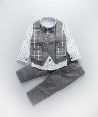 Shirazi Kids Boys Casual Shirt Pant(NEW GREY)