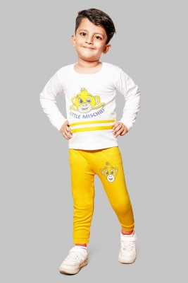 CosTheeta Baby Boys & Baby Girls Casual T-shirt Pant(White)