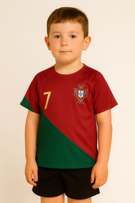 BUGOAT Boys & Girls Casual T-shirt Shorts(Red)