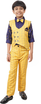 VALUE CREATION Boys Casual Shirt Trouser(Mustard)