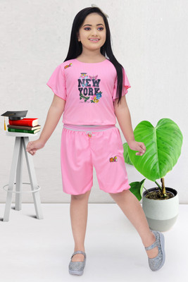 Funnyboo Baby Girls Party(Festive) Top Pant(PINK)
