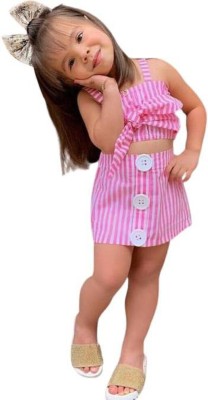 Yuminos Baby Girls Party(Festive) Top Shorts(Pink)