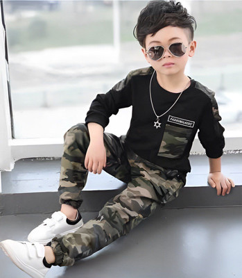 HouseOfCommon Boys Casual Sweatshirt Track Pants(Black)