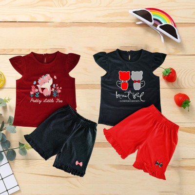 GCYX Baby Girls Casual T-shirt Shorts(Set-9)