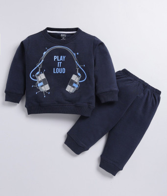Blushh Berry Boys Casual Top Pant(Dark Blue)