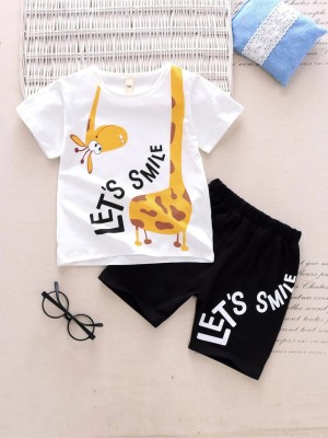 CuteHug Baby Boys & Baby Girls Casual T-shirt Dress, Shorts(White)