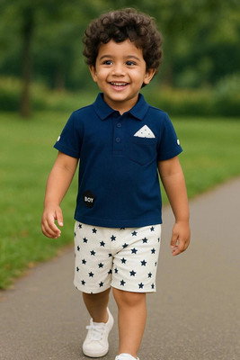 THREADNEST Boys Party(Festive) T-shirt Shorts(BLUE)