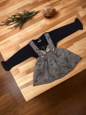 ITC FASHION Baby Girls Party(Festive) Top Skirt(Grey)