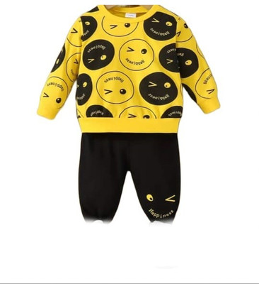 PSFLY Baby Boys & Baby Girls Casual T-shirt Pant(Yellow)