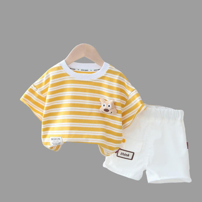 Googogaaga Baby Boys Casual T-shirt Shorts(Yellow)