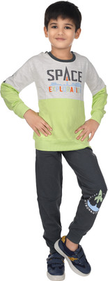 NOTTIE PLANET Boys Casual T-shirt Pyjama(Green)