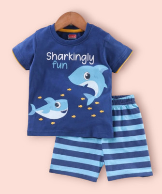 Maaruti Boys Casual T-shirt Shorts(BLUE)