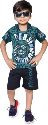 NTDFASHION Boys Party(Festive) T-shirt Shorts(Dark Green)