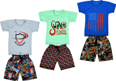 DIAMOND EXPORTER Baby Boys Casual T-shirt Shorts(MULTICOLOR)