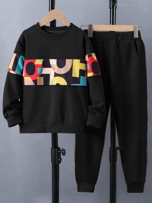 AVOVU Baby Boys & Baby Girls Casual Sweatshirt Track Pants(Black)