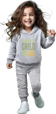 HouseOfCommon Girls Casual Sweatshirt Track Pants(GREY MELANGE)