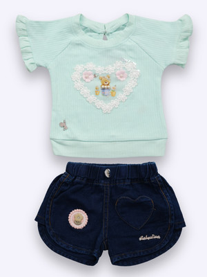 BABY'S DAY Baby Girls Casual Top Pant(Sky Blue 3)