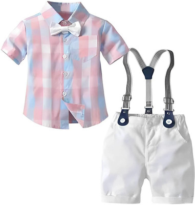 ULTRINA Baby Boys & Baby Girls Party(Festive) Shirt Shorts(Peach)