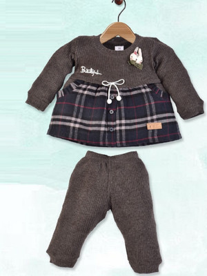 Kiko Baby Girls Casual Top Pant(Grey)