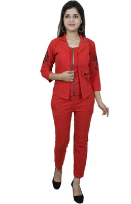 PERFECTPIVOT Girls Party(Festive) Jacket Pant, Shrug(Red)