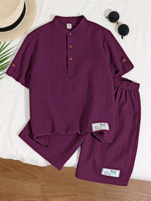 peeloo Baby Boys Casual Shirt Shorts(WHINE SHUGHAR CAN)