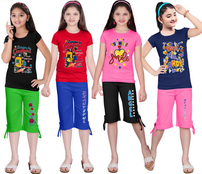 KS KOARRA Girls Casual T-shirt Track Pants(183 MULTICOLOURRS)