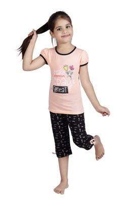 minipie Girls Casual Top Capri(PEACH)