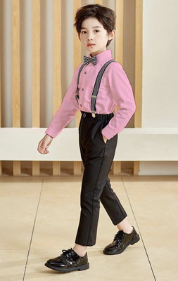 LittlerRebel Boys Party(Festive) Shirt Pant, Suspenders, Bow Tie(PINK)