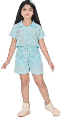 SPS Girls Casual Top Shorts(Sky Blue)